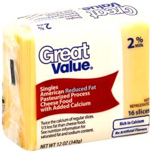 100 G Cheddar or American Cheese (Reduced Fat, Pasteurized)