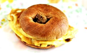 100 G Cheese and Sausage on Bagel Egg