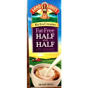 100 G Fat Free Half and Half Cream