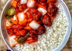 100 G Sweet and Sour Pork with Rice