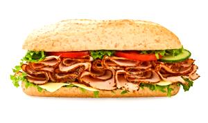 100 G Turkey Submarine Sandwich with Cheese, Lettuce, Tomato and Spread