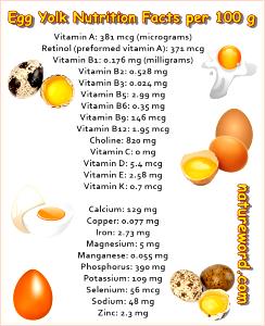 100 Grams Egg, Chicken, Yolk, Raw