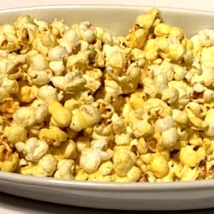 100 Grams Popcorn, Yellow, Oil Popped, Unsalted