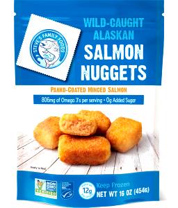 100 Grams Salmon Nuggets, Cooked, Unheated