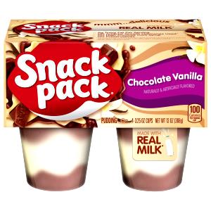 113 Grams Pudding, Vanilla & Chocolate,100 Calories Pack, Fat Free