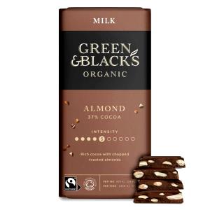 12 pieces (40 g) Organic 37% Cocoa-Rich Milk Chocolate with Whole Almonds