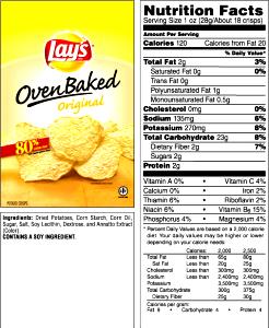 18 crisps (1 oz) Oven Baked Original (28g)