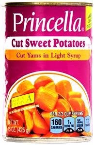 2/3 cup (160 g) Yams Cut Sweet Potatoes in Syrup