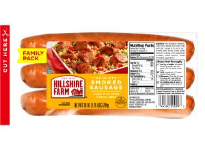 2 oz (56 g) Skinless Smoked Sausage made with Pork, Turkey, Beef