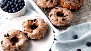 2 pieces (57 g) Blueberry Cake Glazed Donut Holes