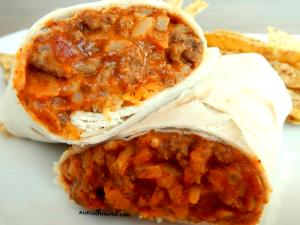 2 Pieces Burrito with Beans, Cheese and Chili Peppers