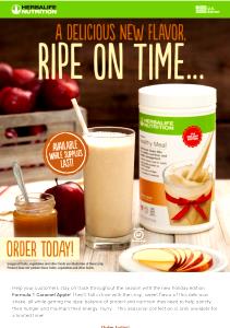 2 scoops (25 g) Formula 1 Healthy Meal Caramel Apple