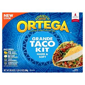 2 Tortillas Ortega Grande Hard & Soft Taco Dinner Kit 16Ct