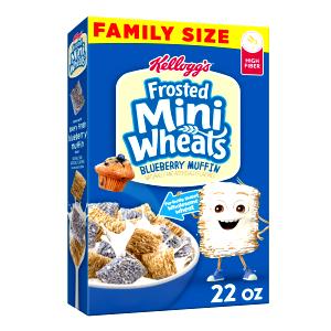 24 Biscuits Frosted Mini-Wheats Cereal With Milk, Blueberry Muffin