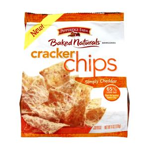 27 pieces (1.1 oz) Baked Naturals Cracker Chips - Simply Cheddar