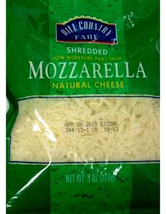 28 Grams Mozzarella Cheese, Low Moisture, Shredded