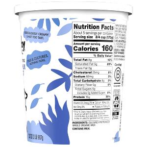 3/4 cup (170 g) Organic Greek Whole Milk Yogurt Plain