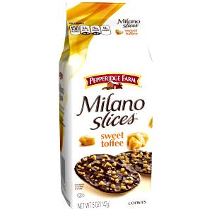 3 cookies (1 oz) Milano Slices Cookies - Sweet Toffee