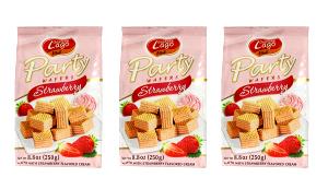 3 cookies (25 g) Strawberry Cream Filled Wafer