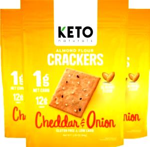 3 Crackers Country Onion Flatbread Cracker, Low Carb