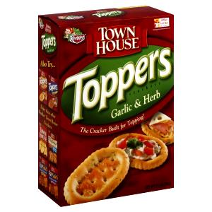 3 Crackers Town House Toppers Cracker, Garlic & Herb