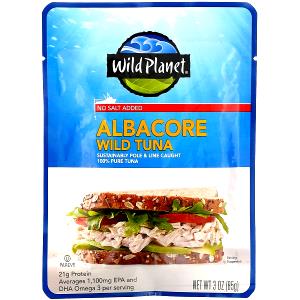 3 oz (85 g) Wild Albacore Tuna (No Salt Added)