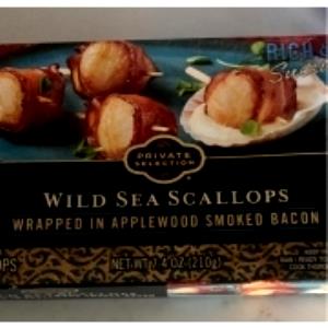 3 pieces (85 g) Wild Sea Scallops Wrapped in Applewood Smoked Bacon