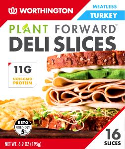 3 slices (57 g) Meatless Smoked Turkey Vegetable Protein Slices