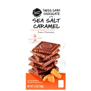 3 squares (30 g) Swiss Dark Chocolate with Sea Salt Caramel