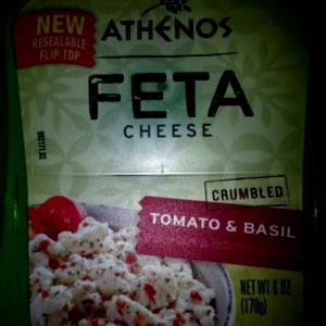 34 Grams Feta Cheese, Crumbled With Basil & Tomato Natural