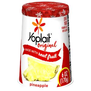 4 2/5 Oz Yogurt, Pineapple, 1% Mf, Lowfat