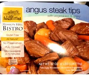 4 oz (112 g) Angus Steak Tips with Vegetables & Gravy