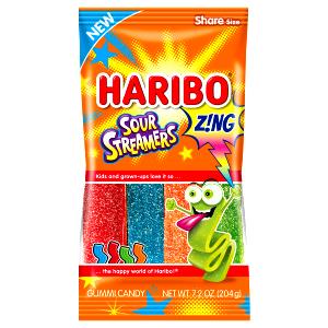 4 pieces (34 g) Sour Streamers