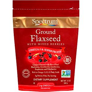 4 tbsp (30 g) Ground Flaxseed, Cocoa, Strawberries & Blueberries