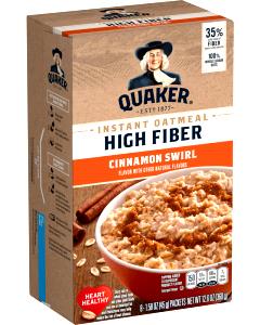 45 Grams Oatmeal, Instant High Fiber Cinnamon Swirl