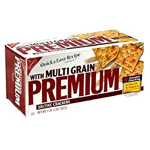 5 crackers (14 g) Premium Saltine Crackers with Multigrain