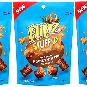 5 pieces (1 oz) Flipz Double-Dipped Peanut Butter & Chocolate Covered Pretzels