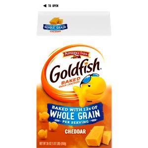 55 pieces (30 g) Goldfish Whole Grain Snack Crackers - Cheddar