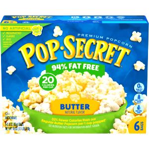 6 cups (41 g) 94% Fat-free Butter Microwave Popcorn