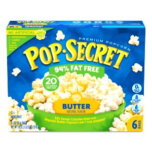 6 Cups Popcorn, Butter, Reduced Fat, Popped