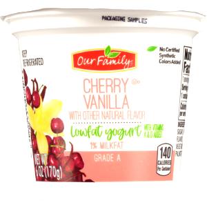 6 oz (170 g) Lowfat Cherry Vanilla Yogurt