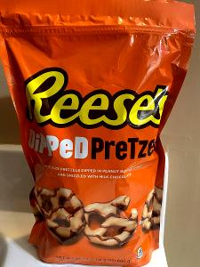 6 pretzels Peanut Butter Dipped Pretzels