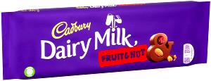 7 blocks (39 g) Dairy Milk Fruit & Nut