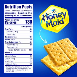 8 crackers (2 full cracker sheets) (31 g) Honey Maid Graham Crackers