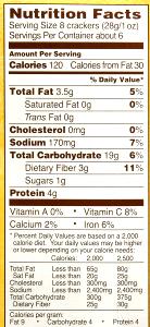 8 crackers (28 g) Multigrain Pita Bite Crackers