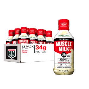 8 Fl Oz Muscle Milk Protein Shake, 17Oz, Banana Crème