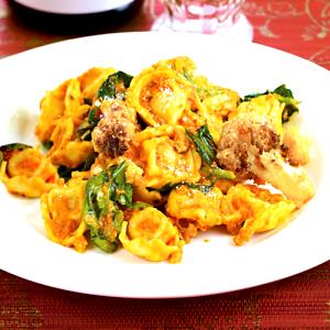 8 Oz Cheese Tortellini With Spinach, Roasted Cauliflower & Vodka Blush Sauce