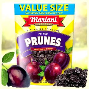 9 prunes (1/4 cup) Prunes