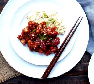 1 serving (5 oz) Bourbon Chicken